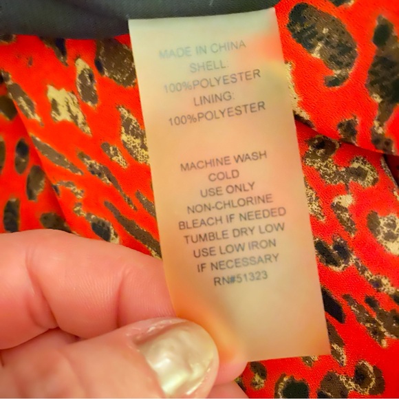 Chaus red/orange leopard dress, size M. - Picture 5 of 6